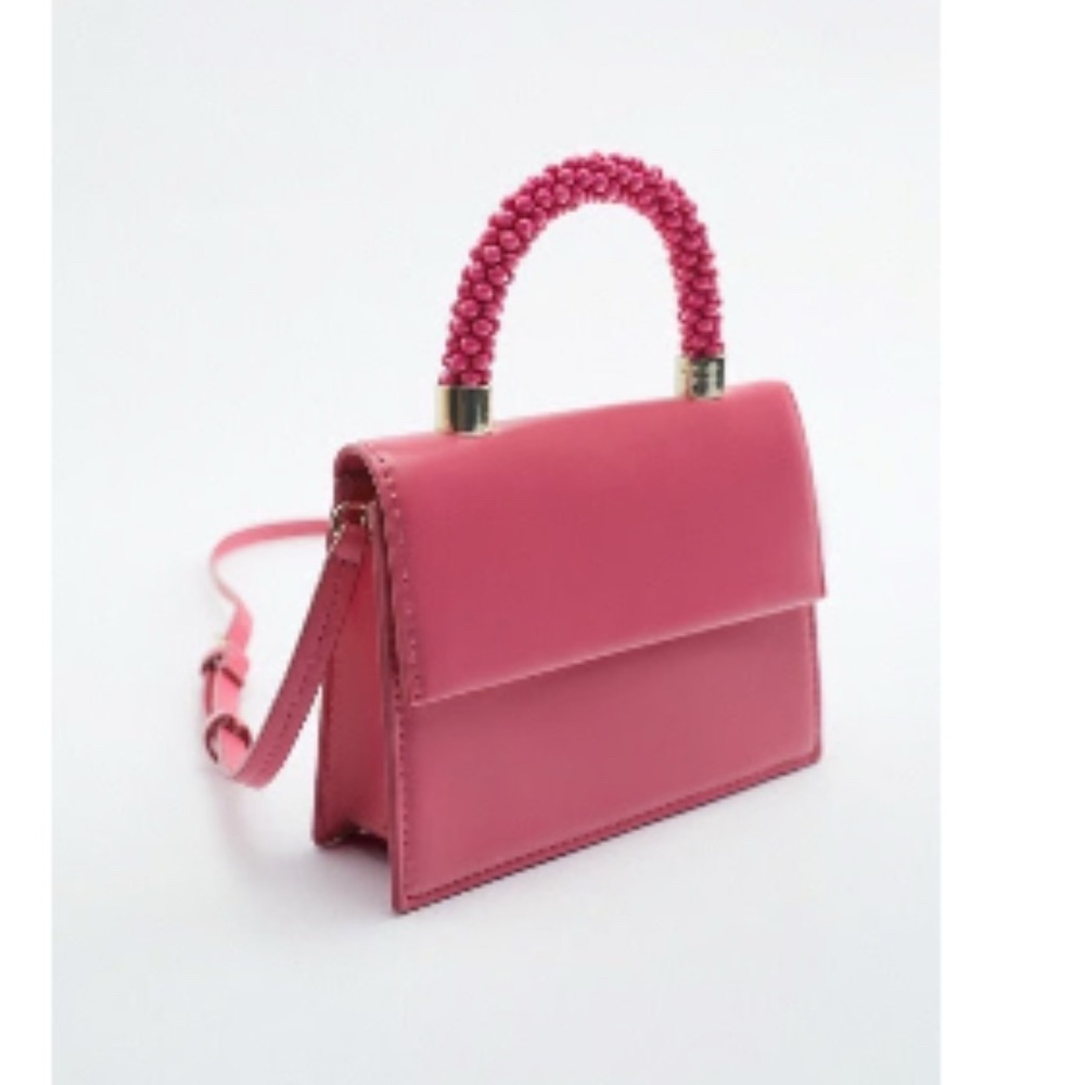 Zara Pink Mini Bag with Textured Handle